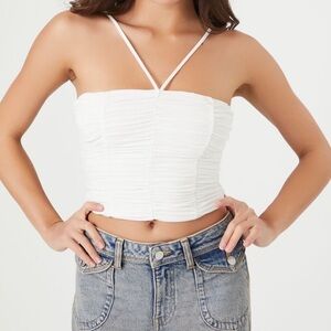 White Ruched Women's Top size large